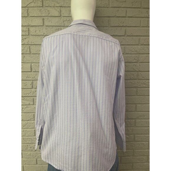 Johnson & Murphy Men Textured Checkered Long Sleeve Button Down Shirt Size L - Picture 2 of 11
